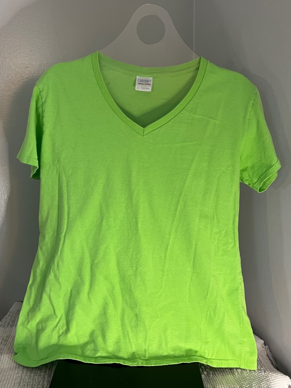Gildan Lime Green V-Neck Short Sleeve Tee